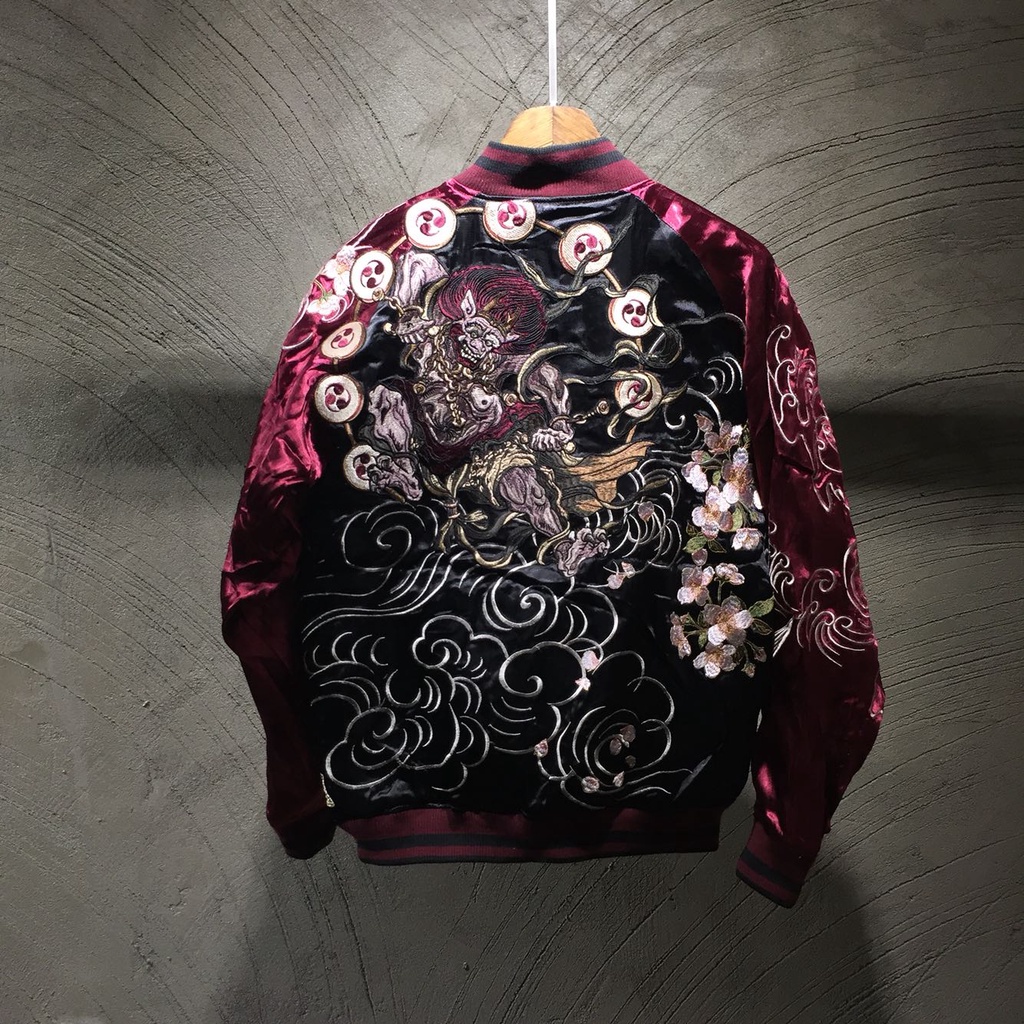 (Original) Karakuri Tamashi Fujin & Raijin Reversible Sukajan Jacket