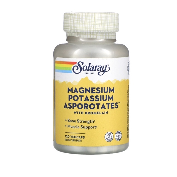 Magnesium Potassium Asporotates with Bromelain, 120 Veg Caps Shopee