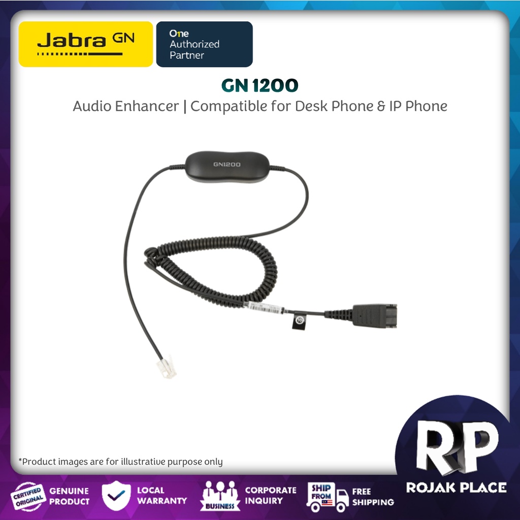 Jabra GN1200 Smart Cord Quick Disconnect to RJ9 IP Phone Desk Phone