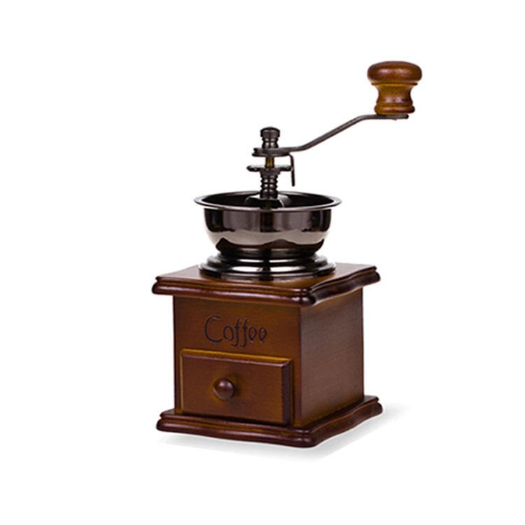 coffee machine with grinderRetro Classic Hand-Cranked Solid Wood Bean ...