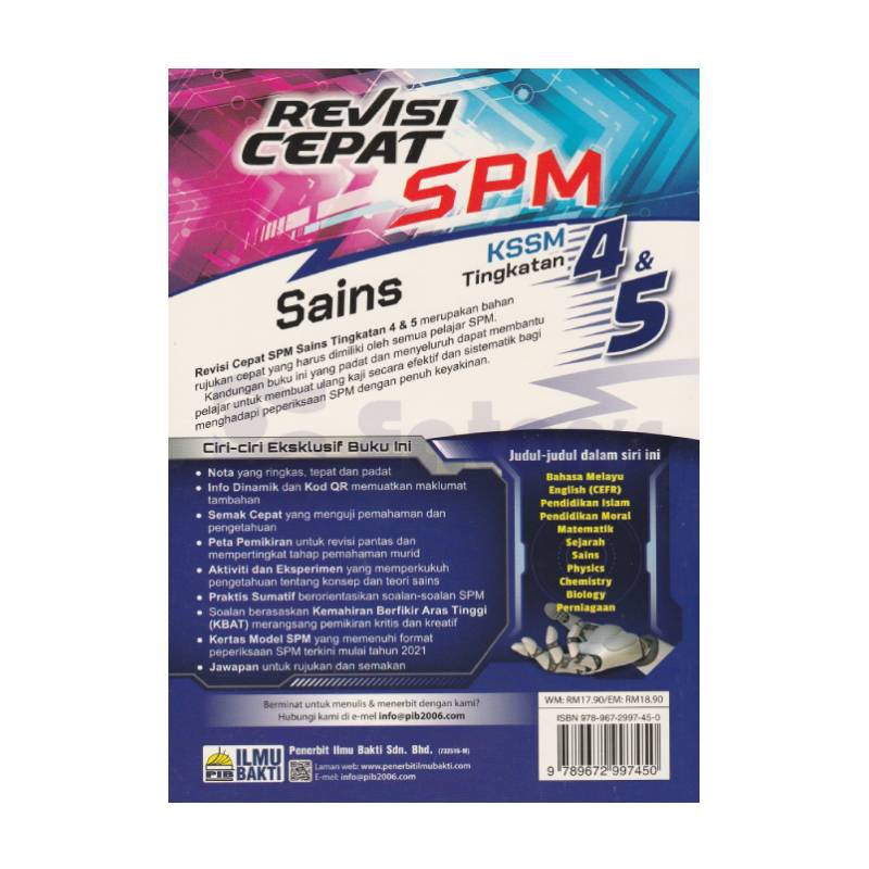 Ilmu Bakti Reference Book Revisi Cepat Spm Sains Kssm Tingkatan 4 5 2021 Shopee Malaysia