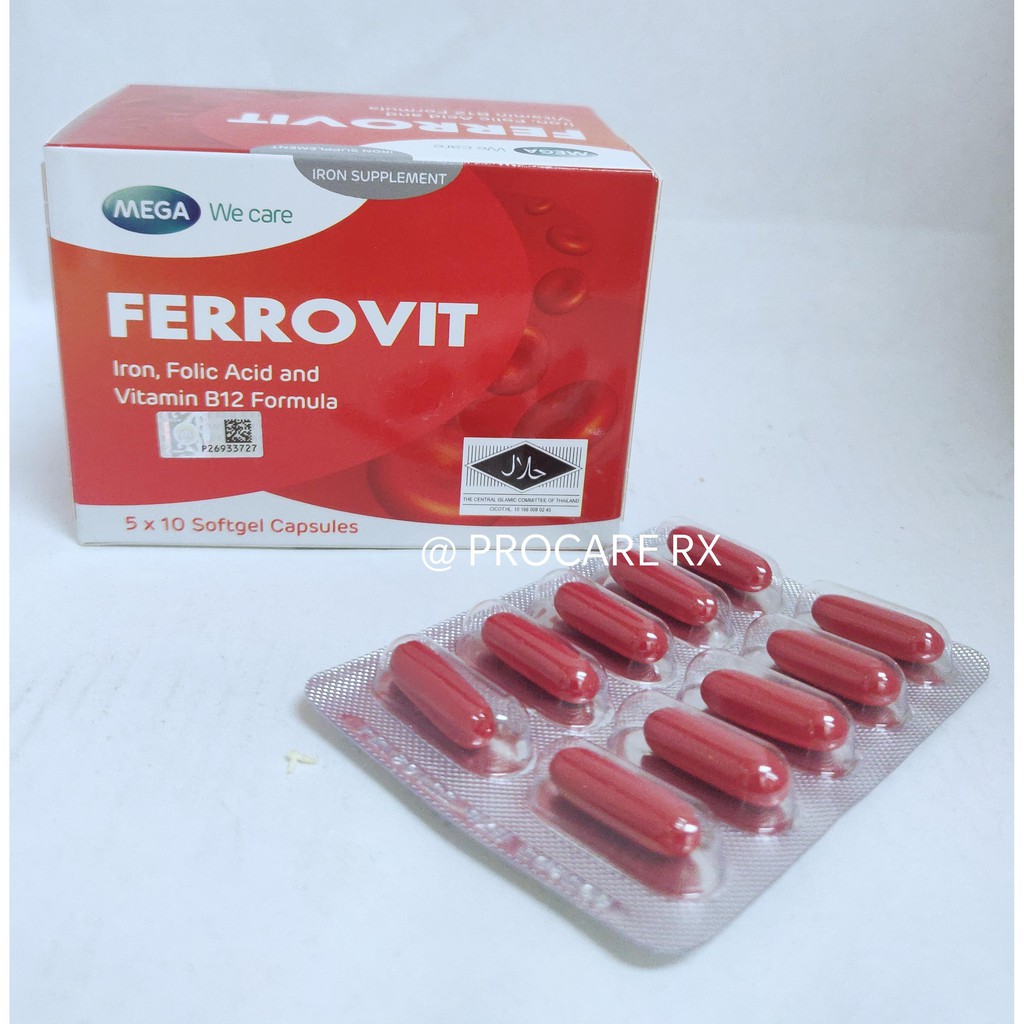 Mega Ferrovit 5 x 10 softgel capsules (EXP 20/01/2023) | Shopee Malaysia