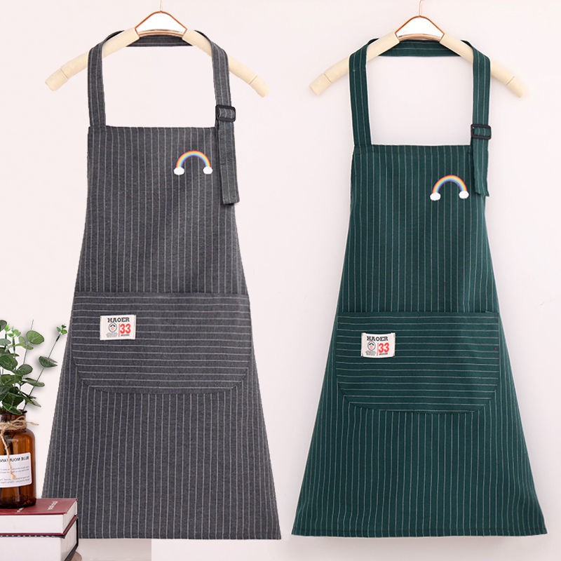 [Penghantaran percuma dengan stok penuh] Apron bernilai, kain kasar dari katun murni, celemek yang dapat disesuaikan, restoran dapur wanita, kalis minyak, anti pencemaran, anti-fouling, pakaian gaya barat fesyen khas
