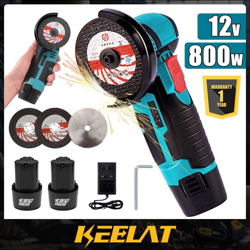 KEELAT Mini Cordless Angle Grinder Brushless Grinder Battery Portable ...