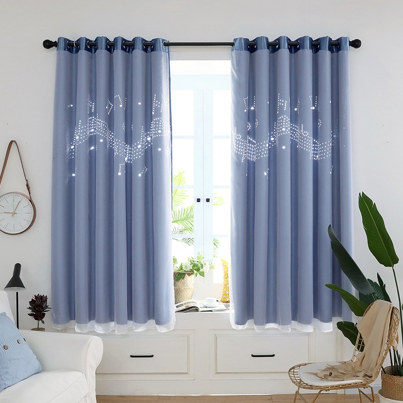 Musical Notes Hollow High Intensity Blackout Curtains Shopee