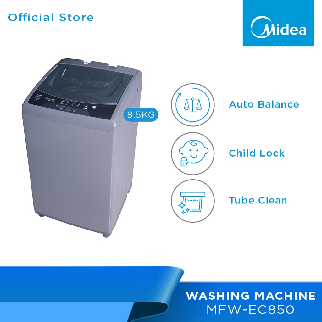 Midea MFWEC850 8.5KG Fully Auto Washing Machine / Washer / Mesin Basuh