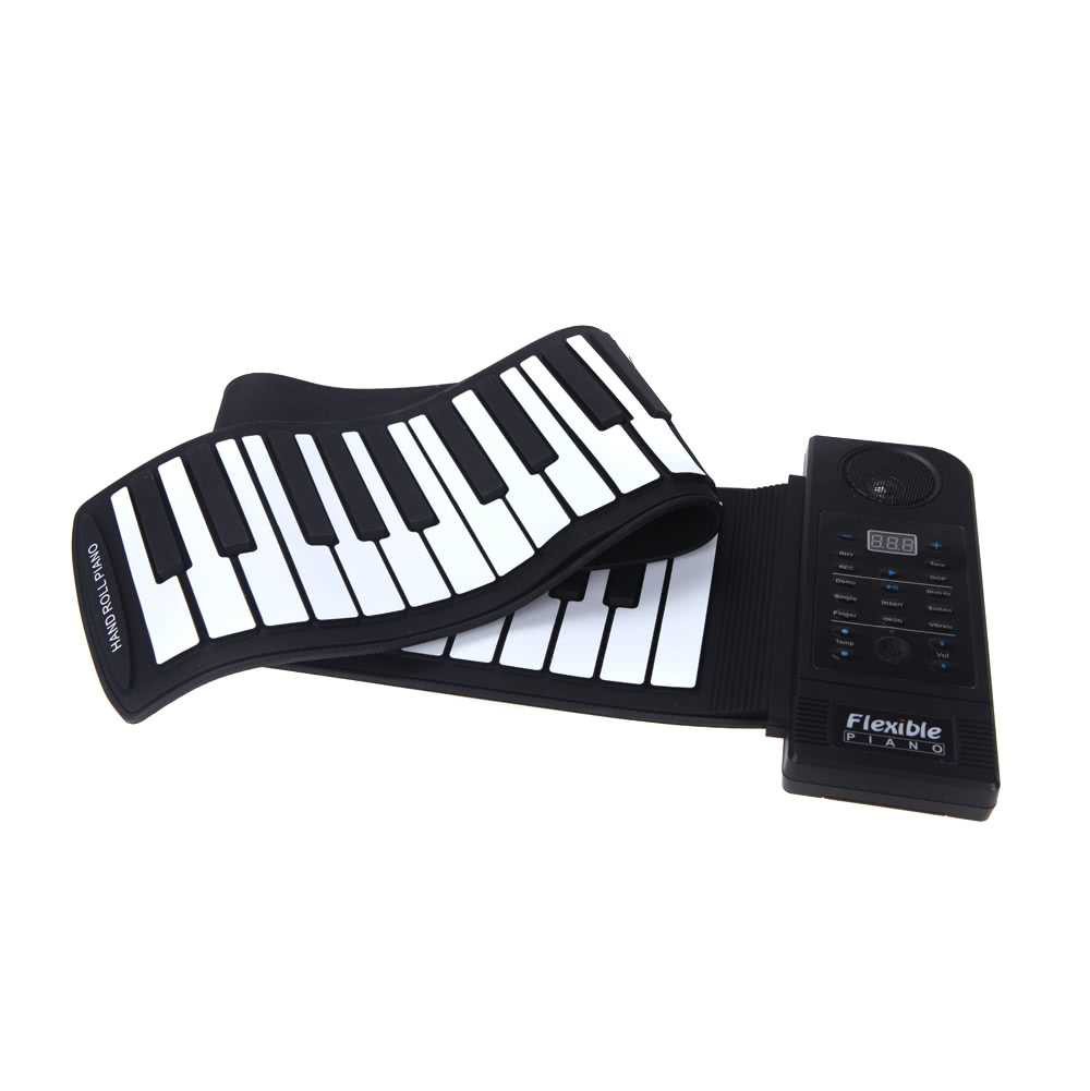 61 Key Electronic Piano Keyboard Silicon Flexible Roll Up Piano Sustain ...