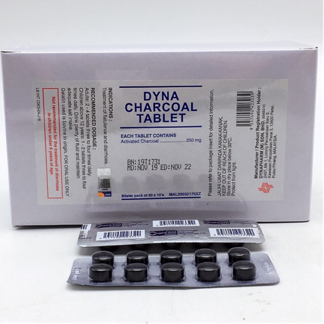 DYNA CHARCOAL TABLET 10X 50 blister Shopee Malaysia