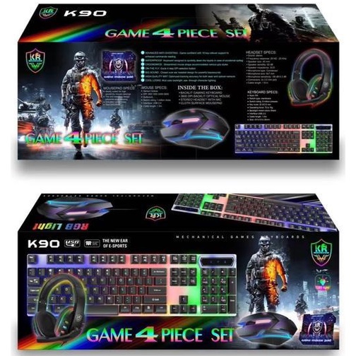 Karler Bass Gaming Set Budget Headset Keyboard Mouse And Mouse Pad With