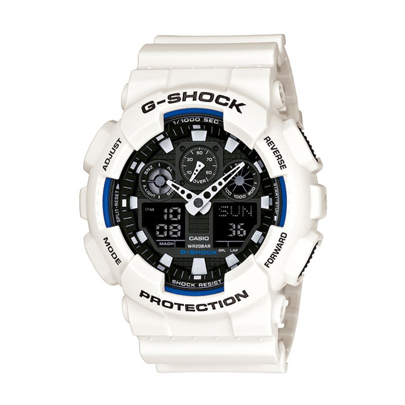 Casio G-Shock GA-100 Series White Resin Matte Finish Watch GA100B-7A GA