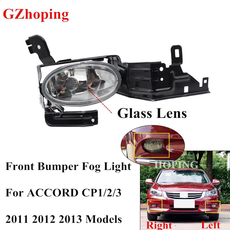 Switch Wiring for 2011 2012 Honda Accord Sedan YLT AUTO Front Bumper Running Fog Light Replacement Kit Pair with Bulbs 
