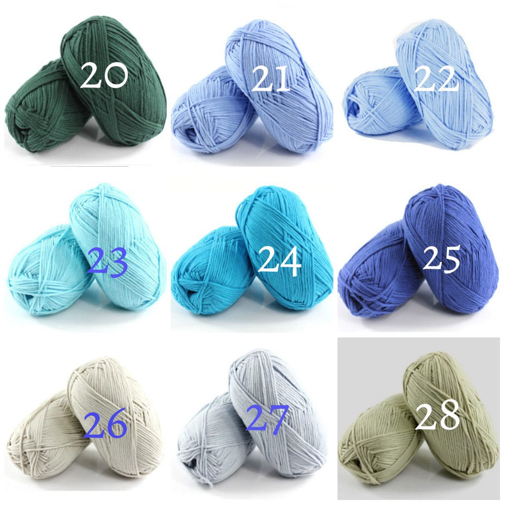 100 Cotton Yarn (Code 2032) 100G Ready Stock Cotton Crochet Yarn Knitting Yarn Benang