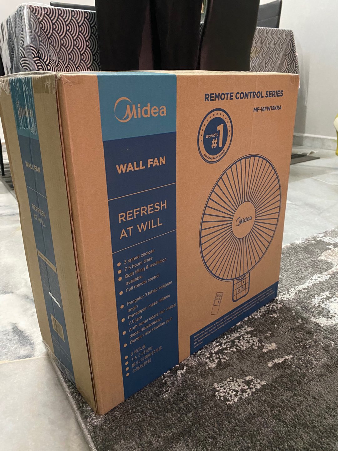 Midea 16 Wall Fan 5 Blade With Remote Control Mf 16fw15kra Shopee Malaysia