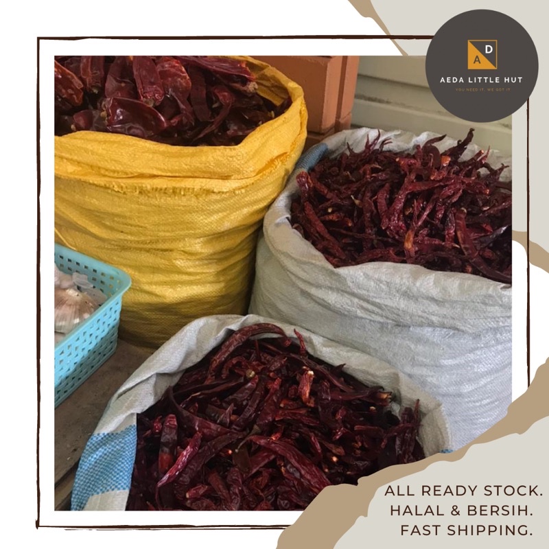 Buy Cili Kering Pedas Kurang Pedas Lada Kering Cabai Kering Pasar Payang Terengganu 500g 1kg Seetracker Malaysia