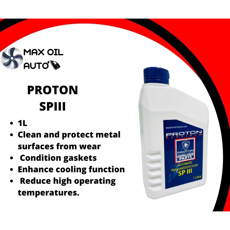 PROTON ATF SPIII 1L MINYAK GEARBOX AUTO TRANSMISSION FLUID GEAR OIL UNTUK EXORA SAGA WIRA WAJA
