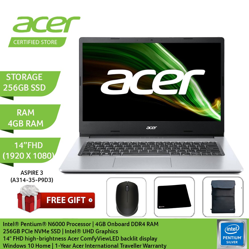Notebook Acer Aspire 3, 15.6 Pollici FHD, Intel Pentium Silver, RAM 16GB, SSD 500GB, Win 11 Pro + Office 2021 - Foto 2
