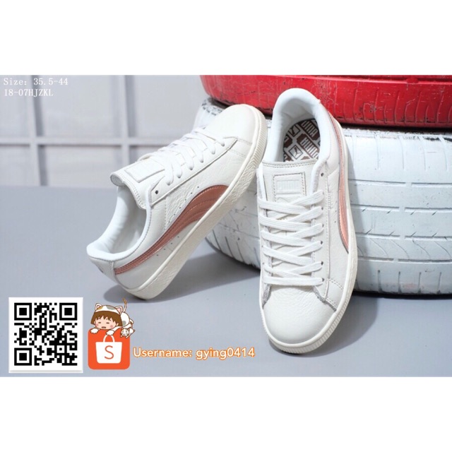puma basket rose gold