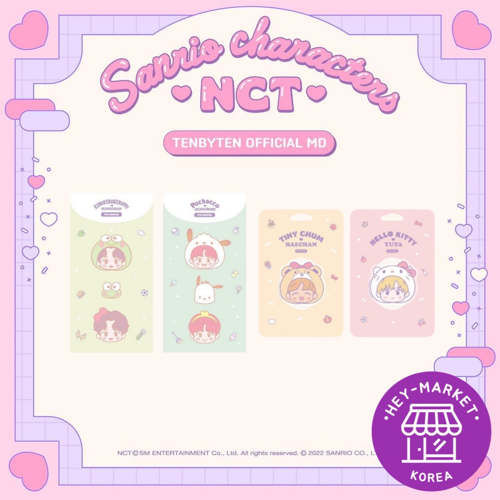 [NCT X Sanrio] 10X10 MD #3 Pin Badge Pop Tok / NCT127 / NCT dream / Way ...