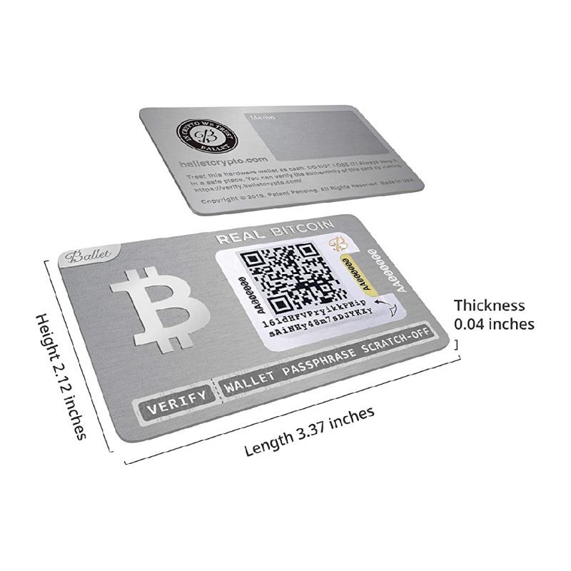 Ballet Real Bitcoin - Physical Cryptocurrency Wallet (Ballet Crypto Wallet, Multicurrency Support, Stainless Steel)