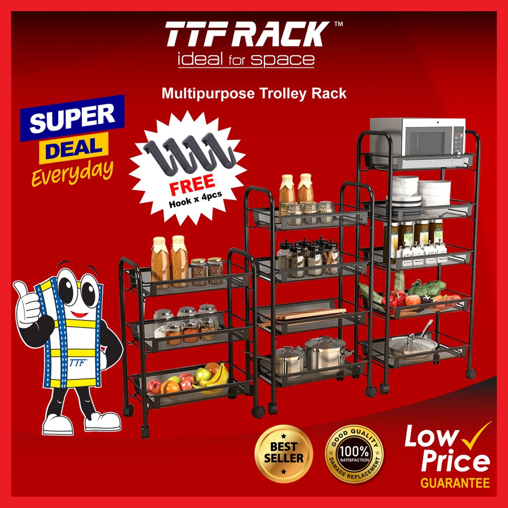 TTF Rack™️( MULTIPURPOSE TROLLEY RACK ) Multipurpose Trolley Rack with