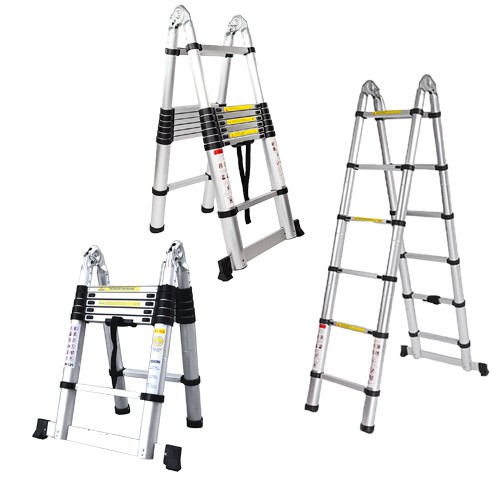 Double Sided Aluminium Telescopic Pole Ladder Multi Extendable *10 ...