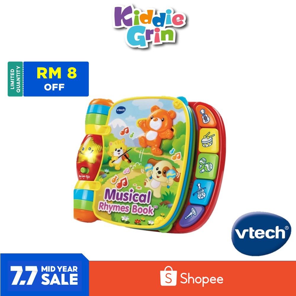 Vtech Musical Rhymes Book For Baby Early Development Toys For Infant And Toddler For 3 To 24 Months Shopee Malaysia