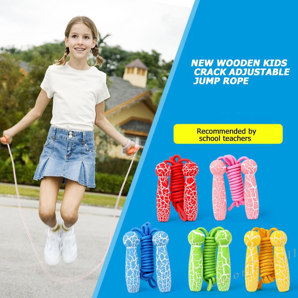 Adjustable Children Jump Ropes Wood Crack Handle Cotton Rope Skipping Ropes Heiß 