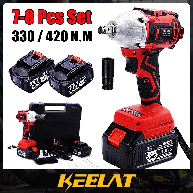 KEELAT Electric Cordless Brushless Impact Wrench Electric Wrench Drill