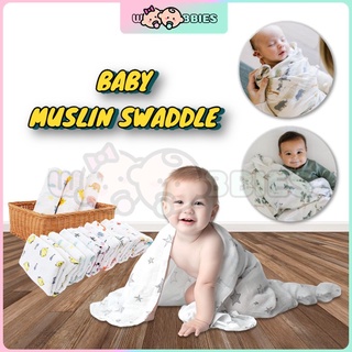 👶🏻Woobbies Newborn Infant Baby Muslin Swaddle Soft Cloth Blanket Kain Lampin Kain Selimut Kain Bedung - 70X70cm