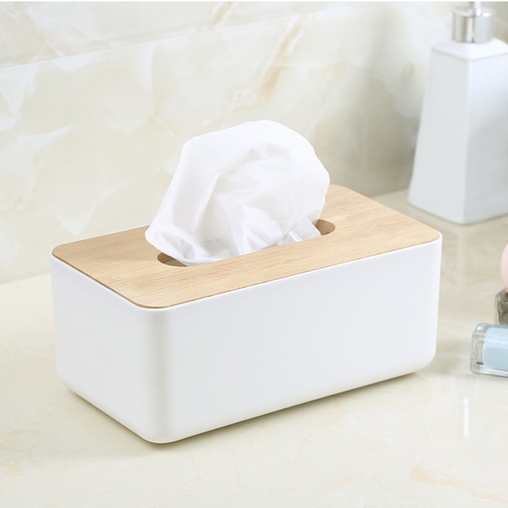 Wooden Tissue Box Tissue phone Holder Living Room Dresser Study Desk ...