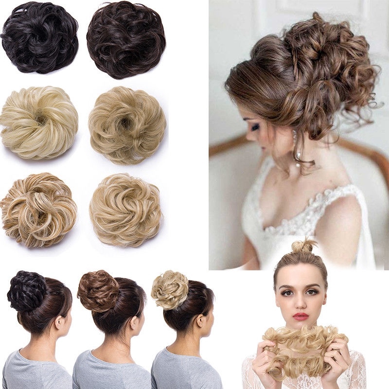 Hot Natural Curly Messy Bun Hair Piece Scrunchie Extra Thick Wig