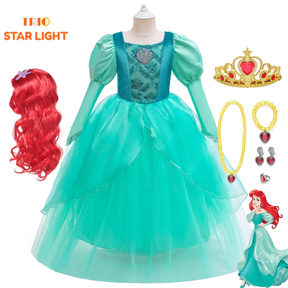 Kids Cosplay Mermaid Costume Girls Birthday Party Little Mermaid ...