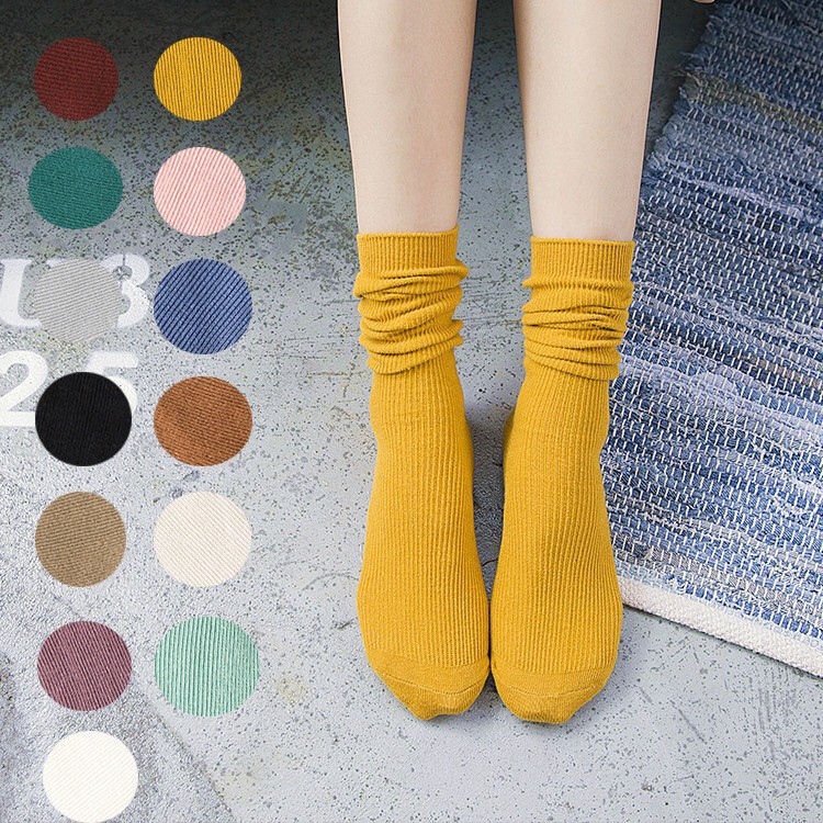 Soft Cotton Socks Women Solid Color Ankle Socks Shopee Malaysia