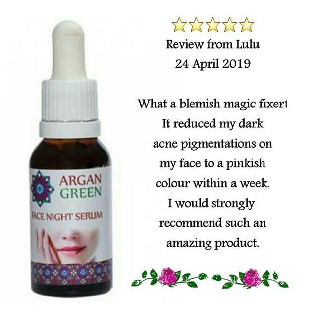 argan green face night serum