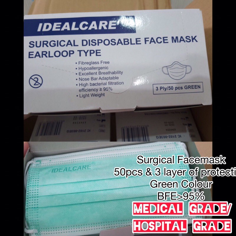 50pcs Earloop Surgical facemask(medical grade/hospital grade) Shopee Malaysia