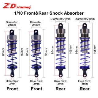 ROWEQPP 2PCS ZD Racing 7358/7359 Front/Rear Oil Filled Shock Absorber for 9106s 1/10 RC Car Parts Front Shock Absorber 