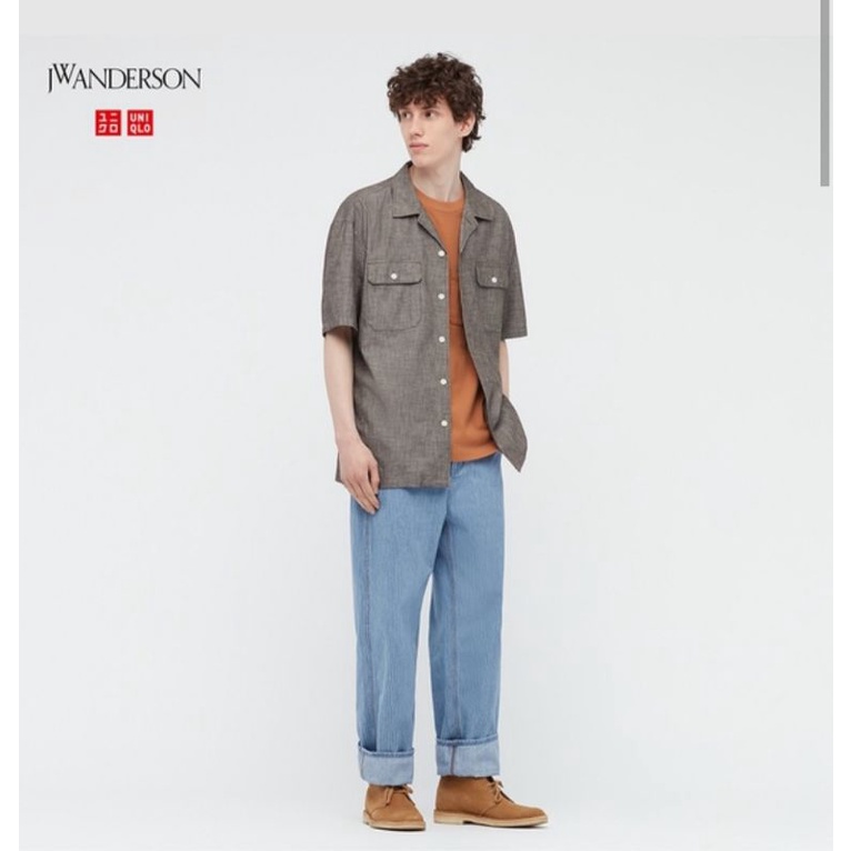 Uniqlo X Jw Anderson Original Open Collar Shirt Uniqlo Sorkshirt Shopee Malaysia