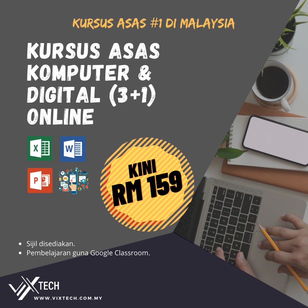 Online Course Kursus Asas Komputer Digital 2020 Microsoft Word Ppt Powerpoint And Excel Shopee Malaysia