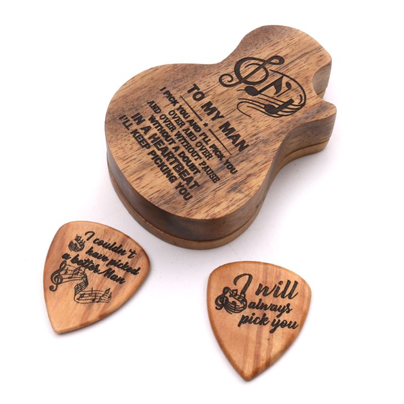 love* 3 Pcs Guitar Pick Storage Box and Picks Music Lovers Gifts Picks Holder