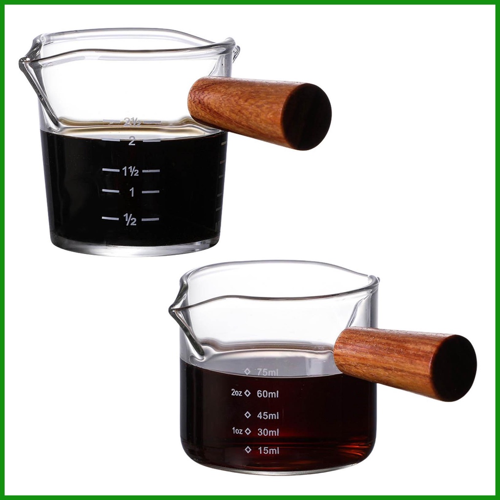 Espresso Measuring Cup Espresso Shot Glasses Double Spouts Glass Espresso Measuring Glass Coffee 7031