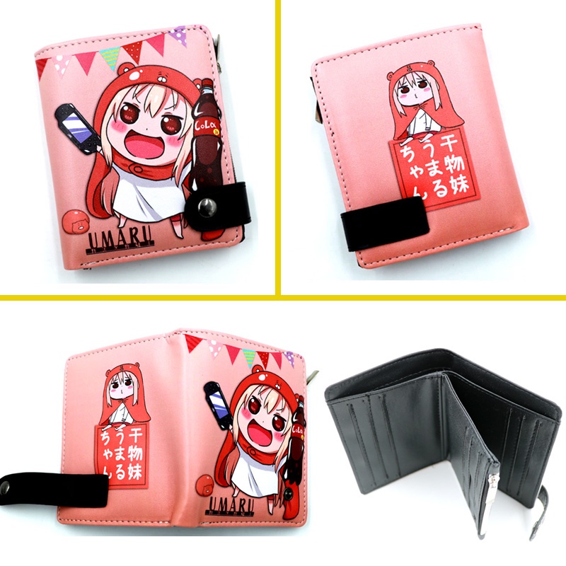 Himouto! Umaru-chan Doma Umaru Short Bifold Wallet Digital Printing Button Purse Girls Boys Wallet