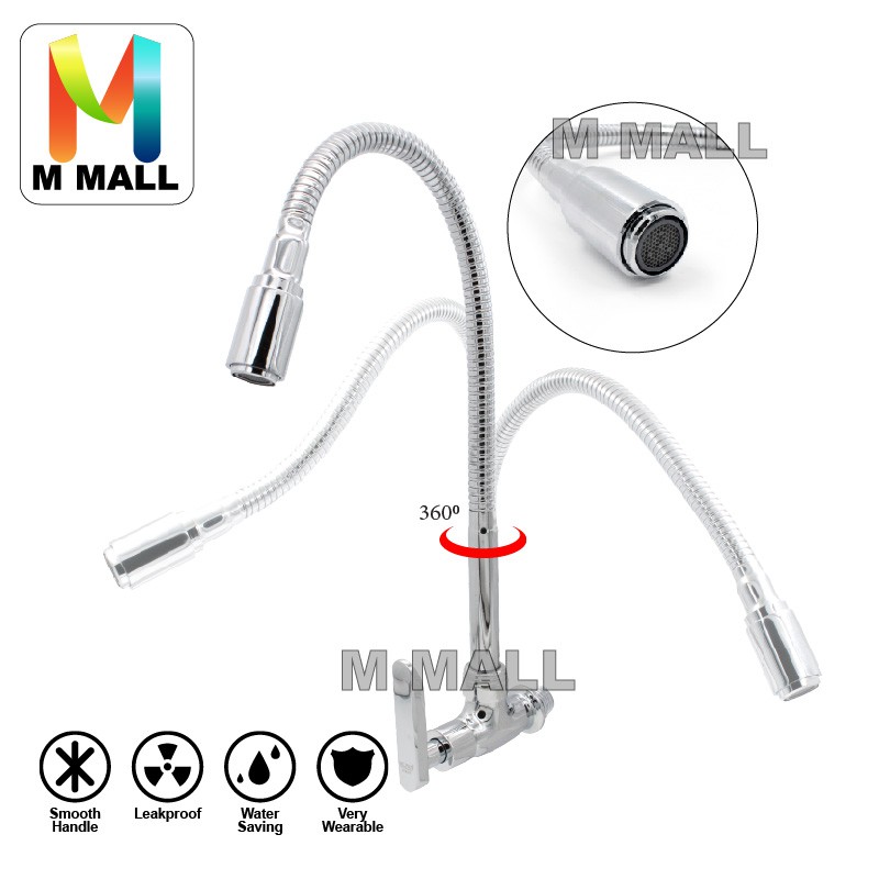Mcpro Kitchen Bathroom Sink Faucet Flexible Wall Mounted Sink Tap Msf4928 Shopee Malaysia