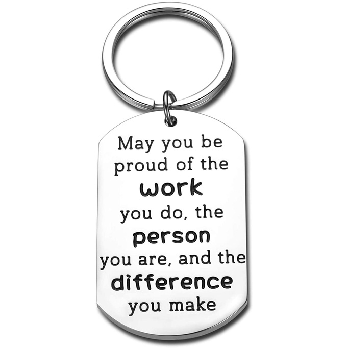 Keychain Gift for Coworker Colleague Boss Friend Leaving Going Away Farewell GoodBye Retirement Thank You Appreciation Birthday Work Office Holiday Christmas Gifts Women Men Female Male Inspirational 