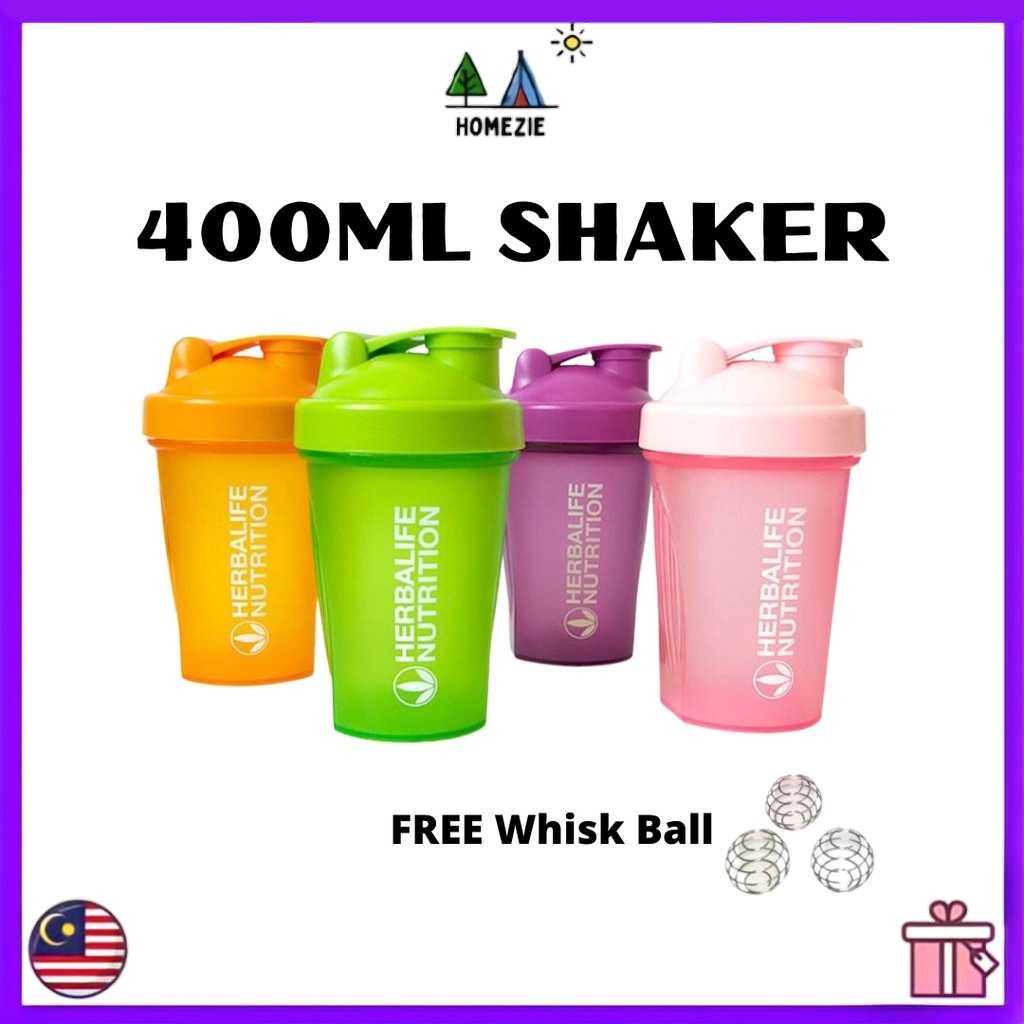 [ Ready Stock ] Homezie Herbalife Nutrition Shaker Bottle With Stainless Steel Wire Whisk Ball