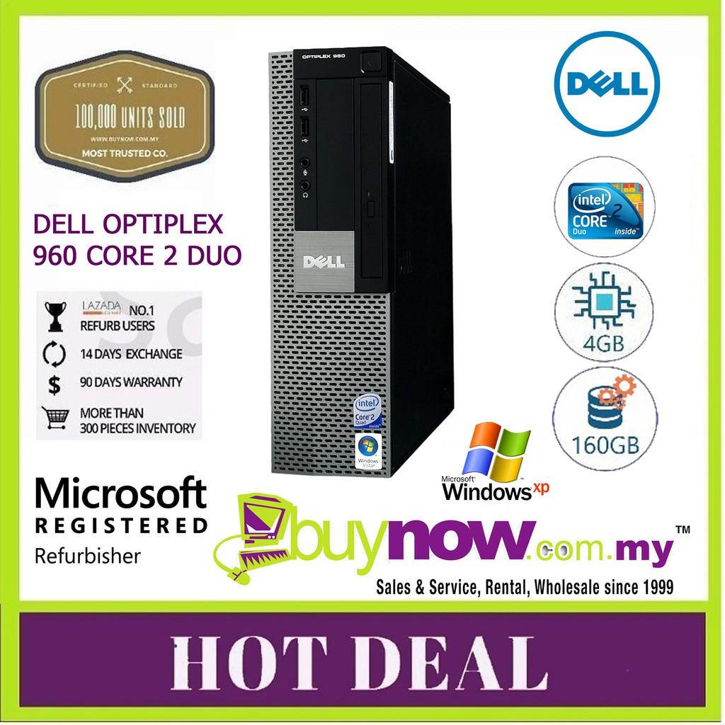 Dell Optiplex 960 Sff Desktop Pc C2d 4gb 160gb Windows Xp Vista 7 10 Pro Shopee Malaysia