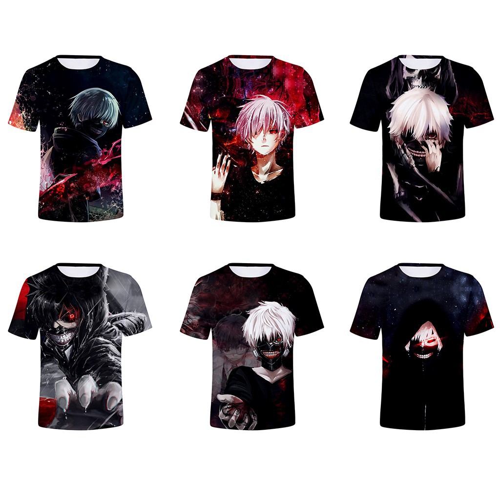 Men Boys Anime Tokyo Ghoul Kaneki Ken 3d Printed Short Sleeve T Shirt Tops Tee Shopee Malaysia - t shirt roblox kaneki