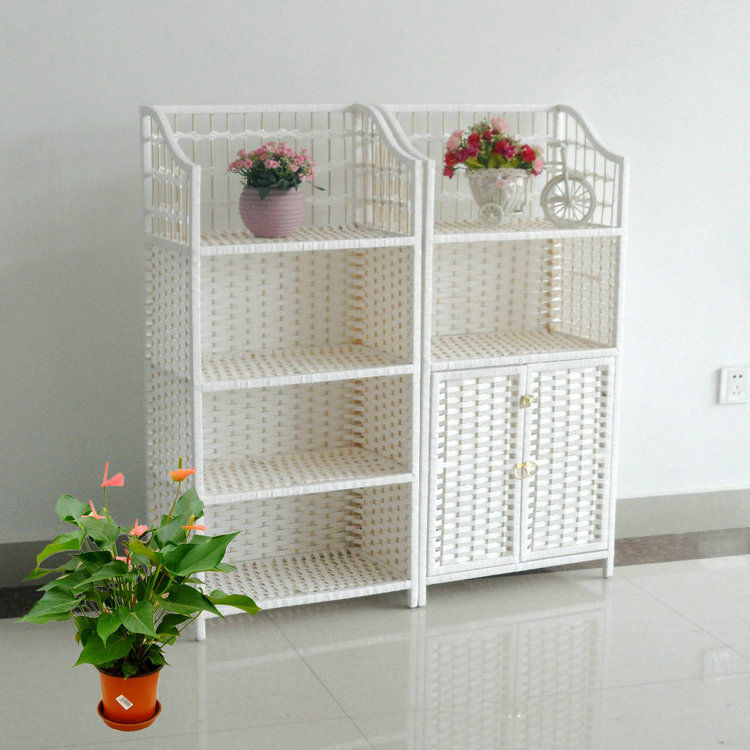 Pastoral Rattan Shoe Rack Multi Layer Simple Straw Shoe Cabinet Solid Wood Storage Cabinet Bookshelf Shelf Storage Shelf Shopee Malaysia