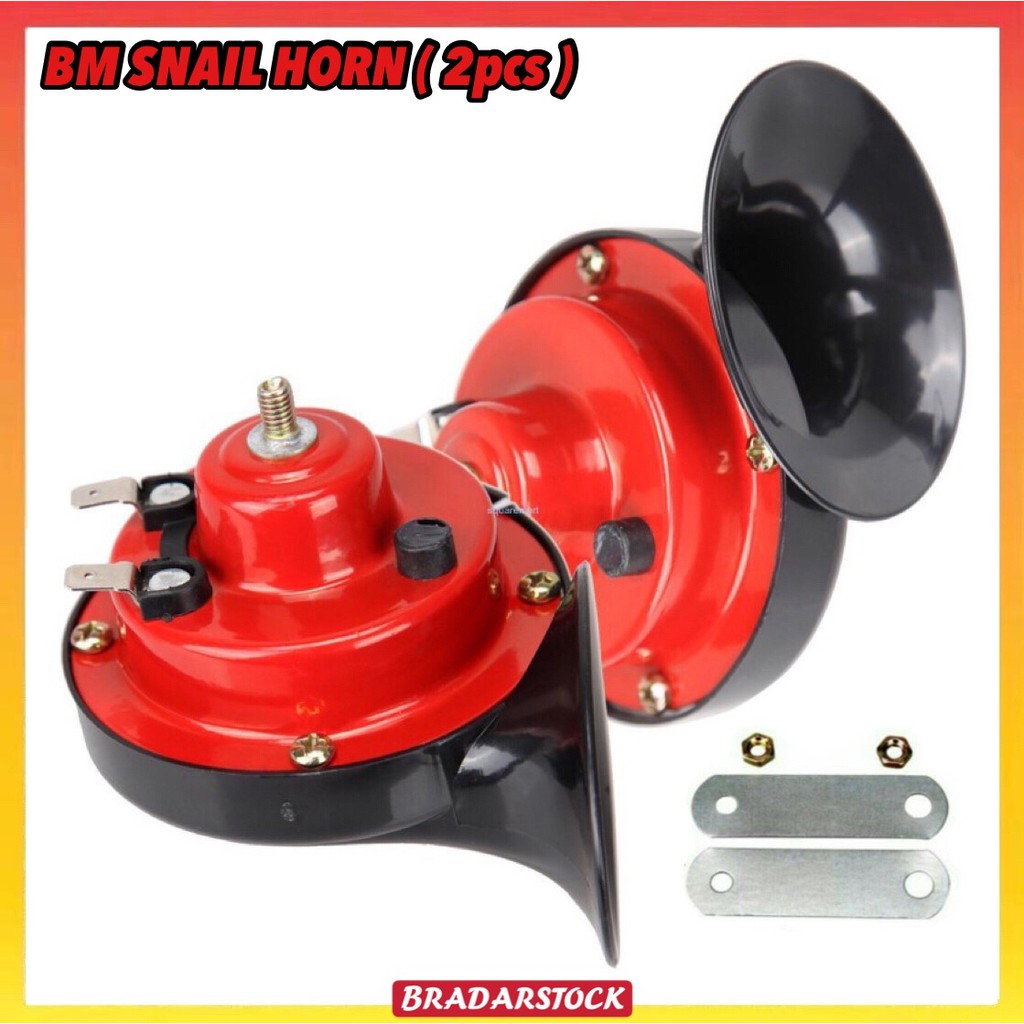 2Pcs Snail Air BM Hon Car Horn Kereta Wira Myvi Bezza Axia Aruz Saga Kancil Alza Exora Persona Gen2