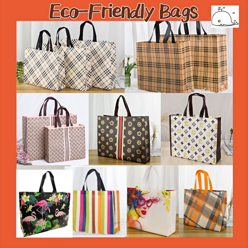 24HR发货Fashion Eco-friendly Tote Bag Laminated Non-woven Fabric Tote Shopping Bag Waterproof 环保手提袋 无纺布 防水