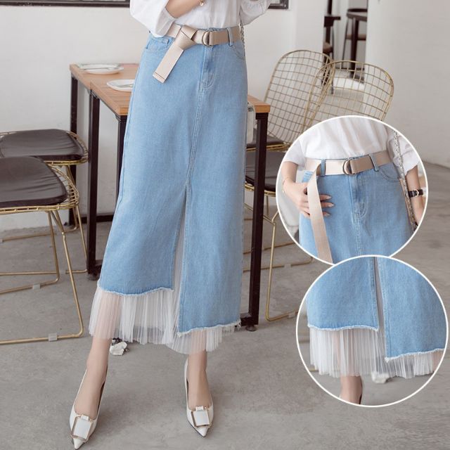jean skirt with tutu